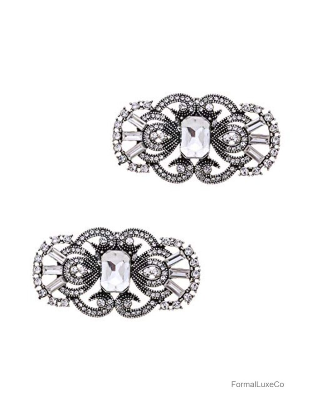 Rhinestone Shoe Clips Retro European Crystal Wedding Party 2Pcs